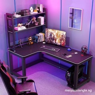【In stock】FREE SHIPPING L-Shaped Study Table Corner Computer Table With Bookshelf Gaming Table E-spo
