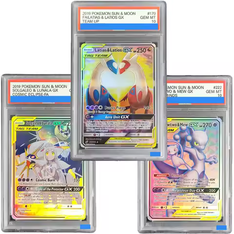 POKEMON DIY PTCG SUN & MOON TEAM UP #170 LATIAS & LATIOS GX Authentication Grade GEM MT 10 Collectio