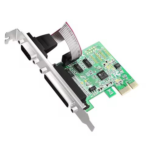 RS232 RS-232 Serial Port COM & DB25 Printer Parallel Port LPT to PCI-E PCI Express Card Adapter Conv