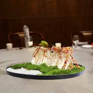 Hotel Large Round Table Turntable Middle Decoration Immortal Moss Bamboo Art Table Flower Dining Tab