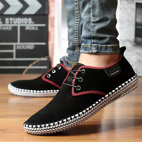 Comfortable Sneakers Mens Fashion Lace Up Casual Shoes Lightweight Treking Footwear Outdoor Male Wal