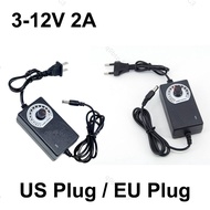 AC to DC Adjustable DC Power Supply 3V–12V 5V 6V 9v 12v 2A Charger  SG9B2