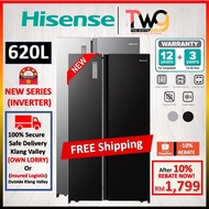 Hisense INVERTER Side by Side Silver / Black 620L Refrigerator Fridge RS666N4ACNIV RS666N4ABNIV