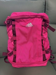 Adidas桃紅色背包 大背囊大容量 袋 多格 可放電腦