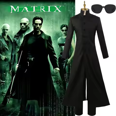 The matrix anchor cosplay costume movie neo trench black coat uniform cosplay costume adult women me