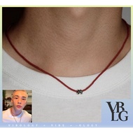 OURPIERRE Silver Donut Necklace Red Men's Unisex Accessory (Worn by Stray Kids Hyunjin)