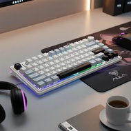 AULA F75 Tri-Mode Bluetooth Mechanical Keyboard, Full Key Hotswap, RGB, Knob, 75% Gasket 81 Keys Pap