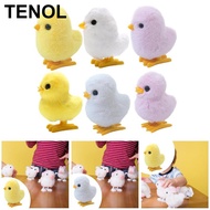 [TENOL] Wind up Chick Plush Toy Hopping Toy for Kids Simulation Holiday Decoration