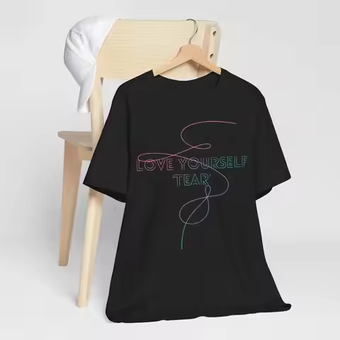 Unisex Short-Sleeved Jersey T-Shirt "Love Yourself Tear BTS", K-Pop Tee, Comfortable and Trendy