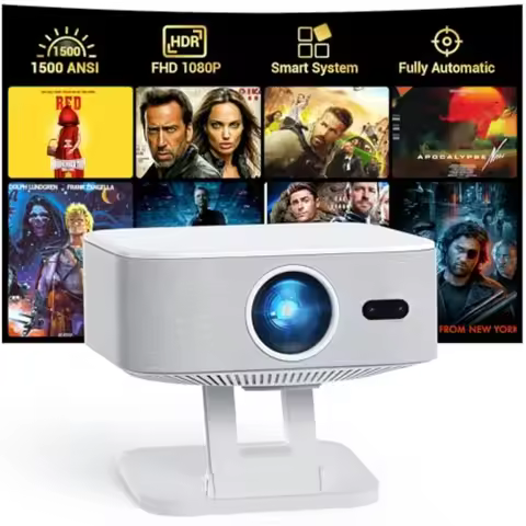 Smart Projector with 1500 ANSI Lumens and Built-in Apps: Supports WiFi and Bluetooth Connectivity 4K