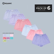 Organic Ladies Boxer Shorts for Woman Pack of 6 Cotton Shorts for Woman Pambahay Random Colors Short