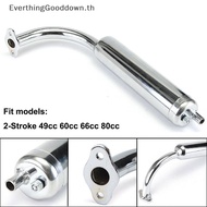 EVER Chrome Muffler Exhaust Pipe 2-Stroke Motorized Bike 49cc 60cc 66cc 80cc TH