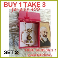 ☫ ◇ ╱ ➢ ST. PADRE PIO HEALING SET (necklace, earrings, bracelet)