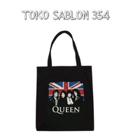 QUEEN Tote bag, zipper Tote bag, rock canvas band black Tote bag vintagePOLOS