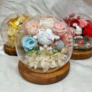 Hello kitty 永生花玻璃球擺設