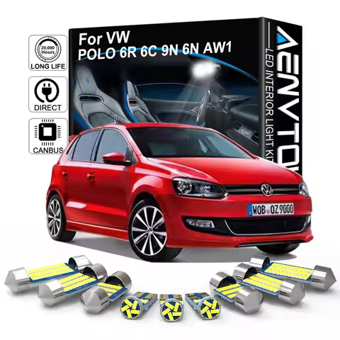 AENVTOL Canbus Fit for VW POLO MK6 AW1 BZ1 MK5 6R 6C MK4 9N 9N3 MK3 6N1 6N2 1995-2021 Interior LED L