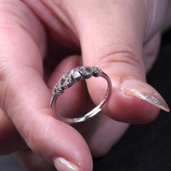 冰種白翡翡翠蛋面戒指 925純銀 | 天然緬甸玉翡翠A貨 | 送禮