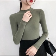 INNER knit DAISY CURLY SWEATER cardigan knitted top DAISY CURLY knitted sweater turtleneck curly