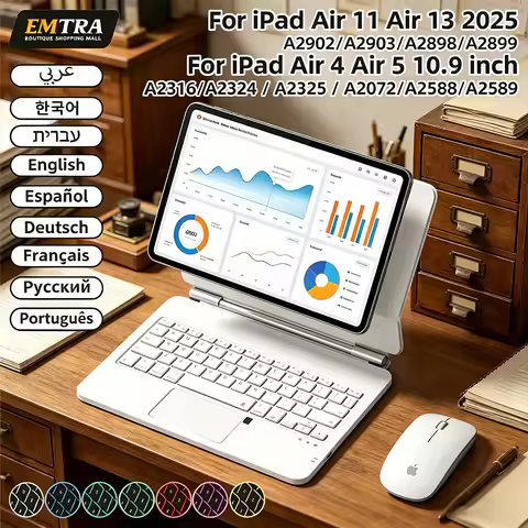 Magic Keyboard for iPad 10th Gen Magnetic Smart Cases for iPad 13/12.9/11/10.9/8.3in Touchpad Backli