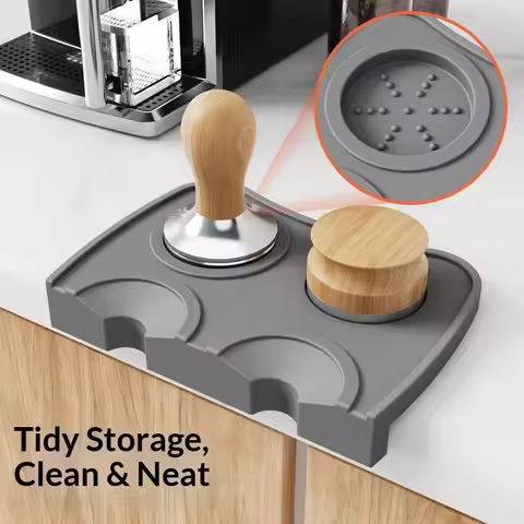 Espresso Coffee Tamper Mat Anti-Slip Silicone Tamping Pad Corner Mat WDT Tools Barista Coffeeware