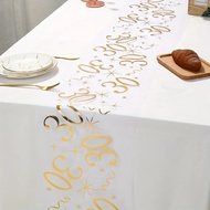 20th 30th 60th Birthday Table Runner Decor For 20 30 60 Birthday Table Party Supplies 3m Gold Table 