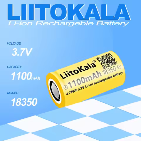 1-100pcs LiitoKala 3.7V 18350 1100mAh Rechargeable Battery Li-ion Battery 1000 Times Cycle Charge Fu