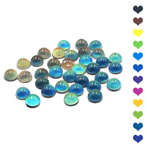 6/8/10/12mm Glass Cabochon Color Change By Temperature Round Beads Pendant For DIY Jewelry Making Br