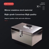 Stainless Steel Piggy Bank Cash Box Cash Box Cash Register Bill Box Portable Supermarket Cash Box