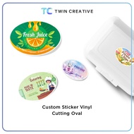Custom Vinyl Sticker Print Waterproof Jar Label Sticker - Print Vinyl Sticker Oval Unit