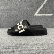 全新Gucci 古馳 凉鞋黑色皮面一字拖鞋42碼
