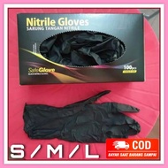HITAM &lt;10pcs) 10pcs Original Wholesale Thick Black Nitrile Rubber Gloves