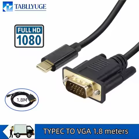 1.8M Type-C To VGA Adapter HDMI-Compatible to VGA Adapter DP to HDMI-compatibleSuitable for laptops 