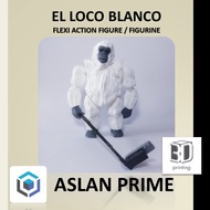 EL LOCO BLANCO WHITE MADMAN CRAZY MAN FLEXI ACTION FIGURE FIGURA 3D Print Yeti Internet AI CGI Popul
