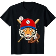 Kids Tiger Baseball Shirt Baseball Players Coach Baseball Fans T-Shirt