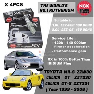 NGK Premium RX Spark Plug - Toyota Celica GT GTS ZZT230 ZZT231 MRS ZZW30 1.8L 1ZZ 1ZZFED 2.0L 2ZZGE ( Year 1999 - 2006 )