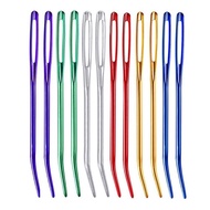 2pcs Aluminum Bent Tip Crochet Needles Tapestry Darning Knitting Needles DIY Crafts Sewing Big Eye B