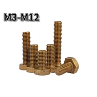 [Screw] Copper Screw Brass External Hexagon Screw Copper Screw Copper Screw M3M4M5M6M8M10M12Hardware