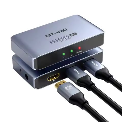 8K 60Hz HDMI Splitter 1 In 2 Out + AC Adapter , MT-VIKI 40Gbps HDMI Splitter 1x2 8K 60HZ 4K 120hz Al