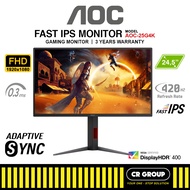 AOC 25G4K 24.5-inch 420Hz FHD HDR400 Fast IPS Gaming Monitor (3Yrs AOC Warranty)
