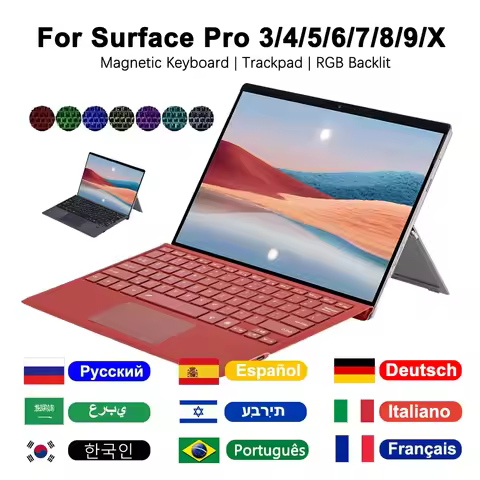 Backlit Bluetooth Keyboard For Microsoft Surface Pro 3 4 5 6 7/7+ 12.3inch,For Surface Pro 8 9 10 11