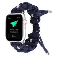 สายถักไนลอน Fo สายรัด Apple Watch สำหรับซีรี่ส์7 1 2 3 4 5 6 SE 44มม. 40มม. สายนาฬิกาข้อมือ45มม. 41มม. 38มม. 42มม. สายกีฬา