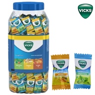 ◫ ▁ ⧈ ♞,♘210 pcs Vicks Cough Candy Drops Menthol, Ginger, Honey Double Power Jar VICKS CANDY Made i