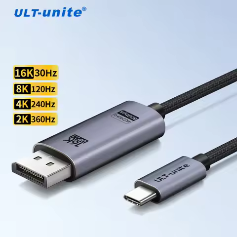 16K USB C to DP 2.1 Cable 8K120Hz 4K 240Hz Type-C to DisplayPort Adapter Cord For MacBook Pro/Air De
