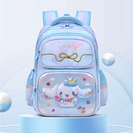 Balo học sinh cấp 1 form đứng chống gù lưng cho bé đi học tiểu học in hình kuromi 3D cao cấp dễ thươ