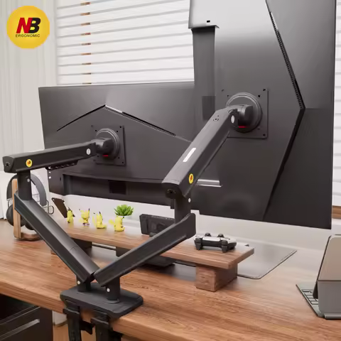 Ergonomic Mechanical Spring Dual Monitor Arm 17-32 Inch Desktop Monitor Holder 2-9kgs Monitor Mount 