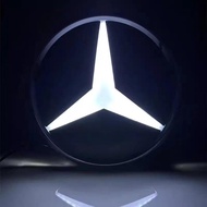 3D Car Front Grill Logo Light LED Badge Emblem Luminous Decorative Light For Mercedes Benz W205 C180