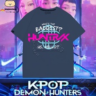 KPop Demon Hunters Tshirt HUNTR/X Who‘s The Baddest Us Hello 5 Color Fashion Printing T-shirt Unisex