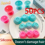 50PCS Mushroom Bell Curler Sleeping Curl Perm Free Curl Artifact Heatless Hair Roller Curler Pink He