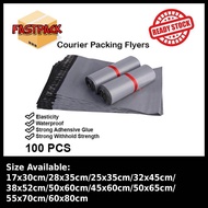 Fastpack 100Pcs Courier Plastic Bags Flyers Flyer Bag Packing Grey Black