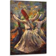 Islamic Sufi Dance Poster Painting Home Office Decor Canvas Painting Wall Art Poster for Bedroom Liv